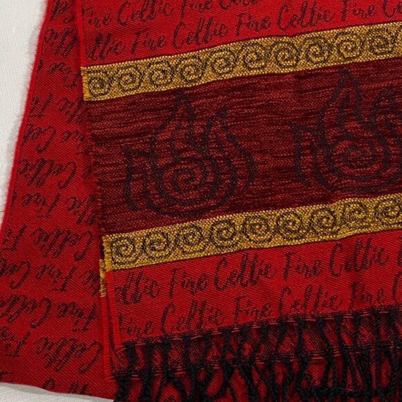 NWT Celtic Fire Aran Sweater Market Wool blend Scarf spell out unisex colorful - Picture 6 of 9